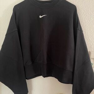 Nike Black Crewneck Sweatshirt with White Swoosh